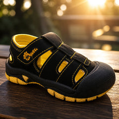Myau Kids Sport Sandals for Boys & Girls | Lightweight Outdoor Walking Shoes | Breathable Cut-Out Design |  Hook & Loop Strap Casual Sneakers