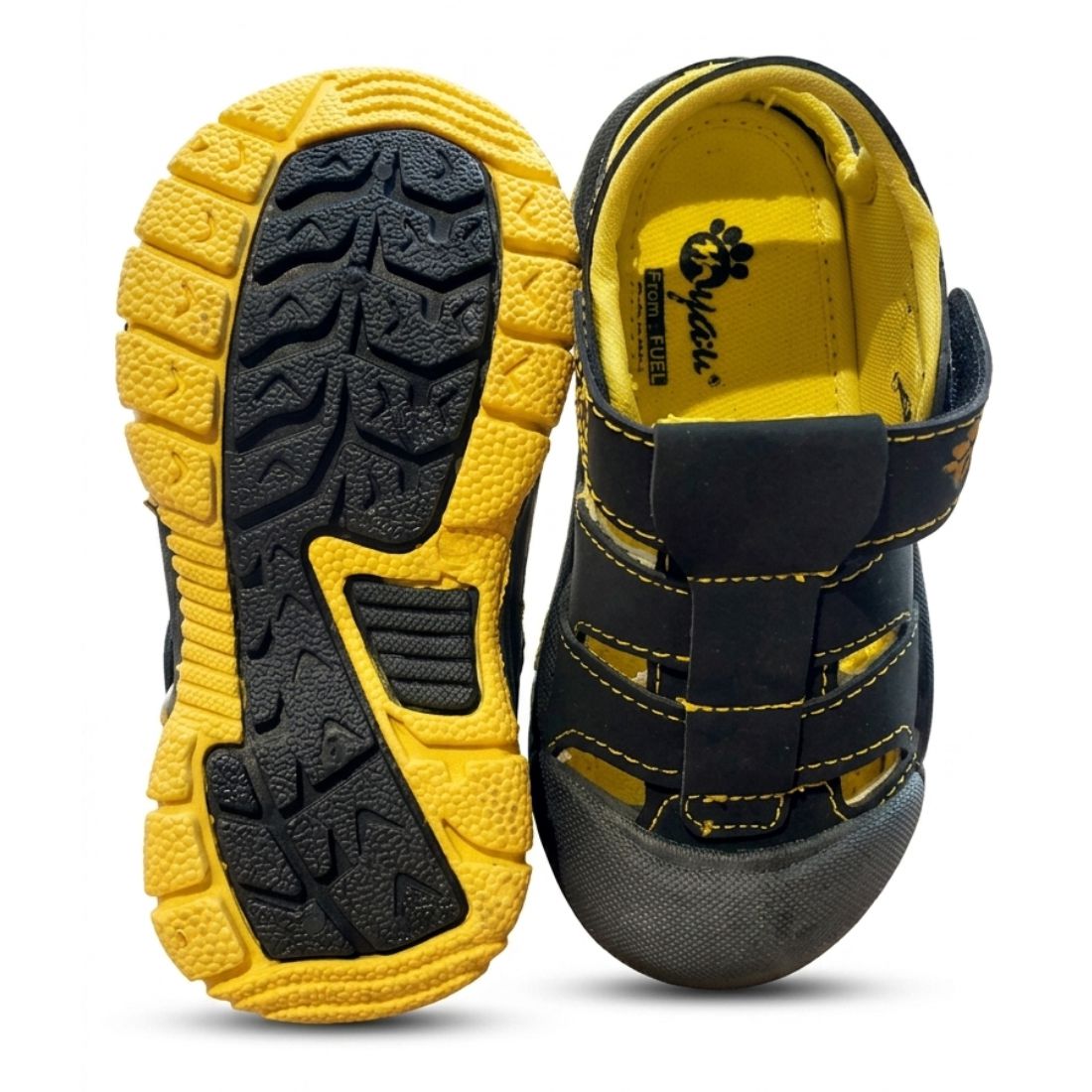 Myau Kids Sport Sandals for Boys & Girls | Lightweight Outdoor Walking Shoes | Breathable Cut-Out Design |  Hook & Loop Strap Casual Sneakers