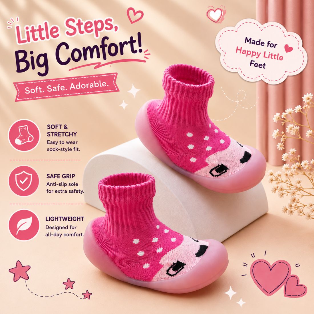 Myau Joy-4 Pink Running Shoes For Girls