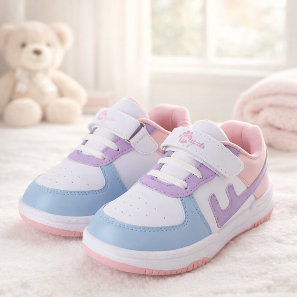 Myau Kids Sneakers, Colourful Design, Lightweight, Durable for Everyday Wear 3 to 8 Years Kids