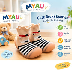 Myau Joy-5 Peach-Black Running Shoes For Boys & Girls