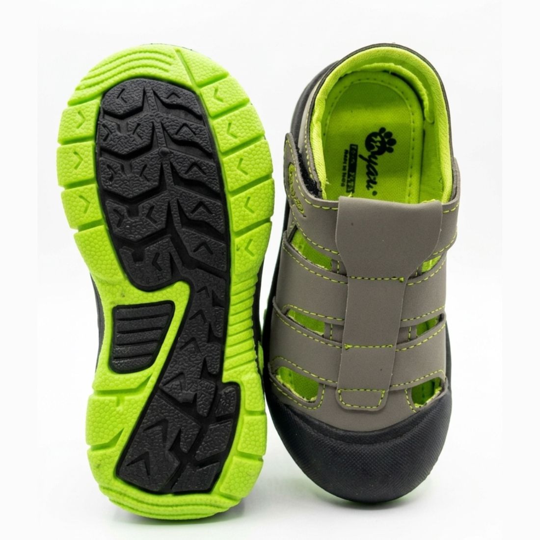 Myau Kids Sport Sandals for Boys & Girls | Lightweight Outdoor Walking Shoes | Breathable Cut-Out Design |  Hook & Loop Strap Casual Sneakers