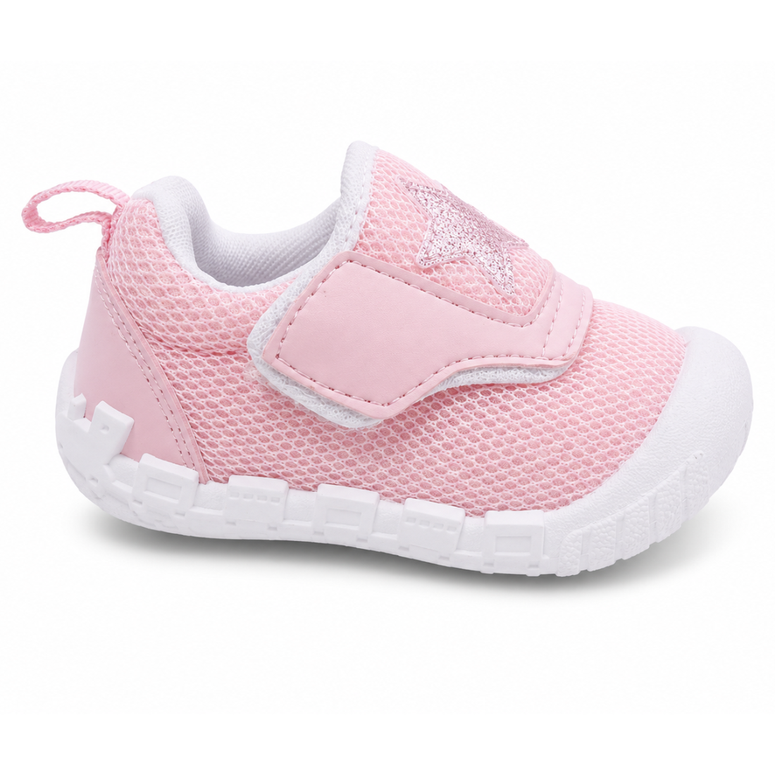Myau Baby Girls Casual Walking Shoes | Soft Lightweight Mesh | Anti-Slip Velcro Shoes for Toddlers & Infants | Pink
