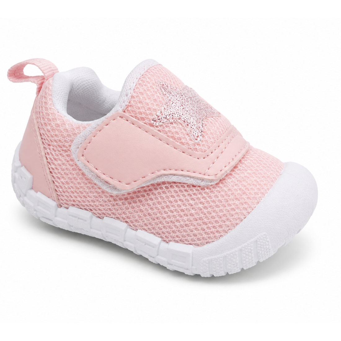 Myau Baby Girls Casual Walking Shoes | Soft Lightweight Mesh | Anti-Slip Velcro Shoes for Toddlers & Infants | Pink