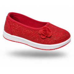 MYAU Girls Party Wear Ballet Flats | Glitter Slip-On Dress Shoes with Soft Cushion Insole | Lightweight Comfortable Casual Shoes for Kids (1.5 Years – 5 Years)