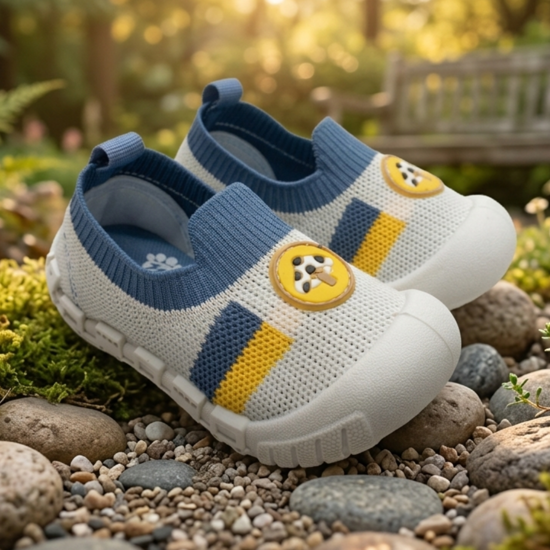 Myau Baby Boys & Girls Soft Knit Slip-On Shoes | Lightweight Anti-Slip Sole | Breathable Comfortable First Walker Shoes (6 Months–3 Years)