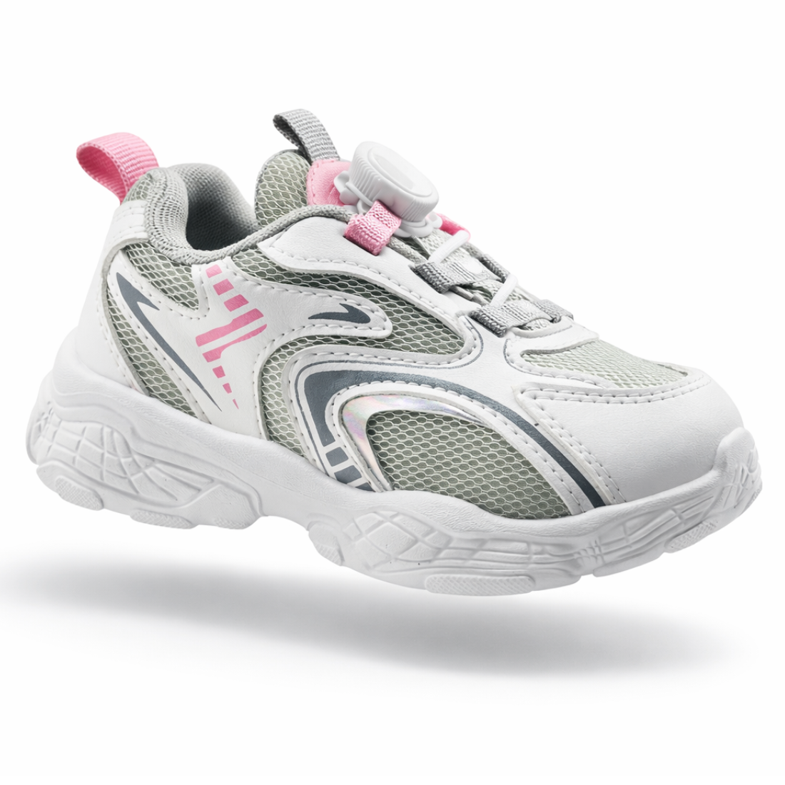 Myau Kids Sports Running Shoes with Rotary Dial Closure – Lightweight Breathable Sneakers for Girls