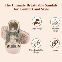 Myau Scott Breathable Sandals for Comfort and Style For Boys & Girls (Beige)