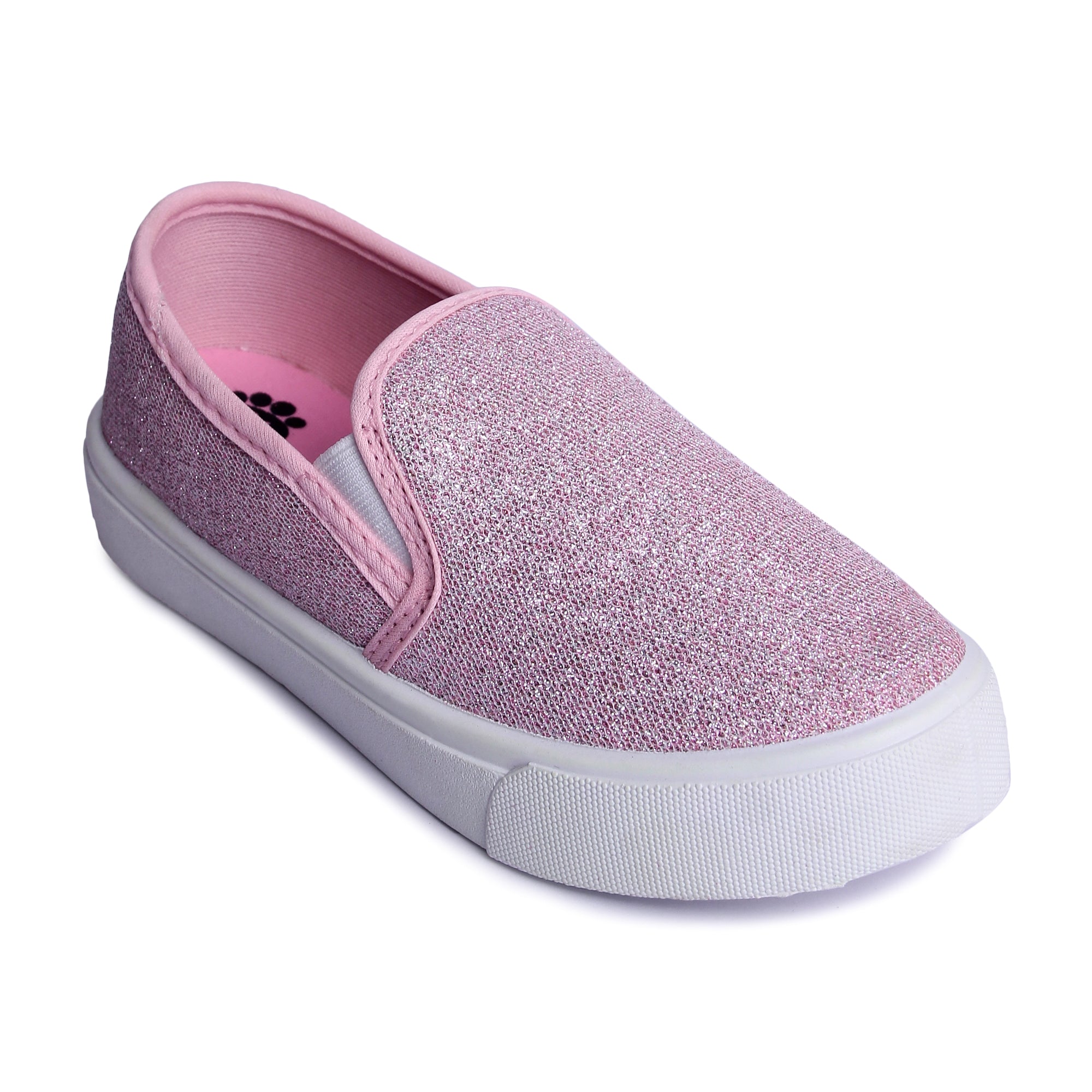 Myau Sparkling Comfortable Glittery Pink Slipons Shoes for Girls| Ideal for Regular Fashionable|Stylish|Easy to wear|Soft Lining|for Age 3.5 years to 9 Years