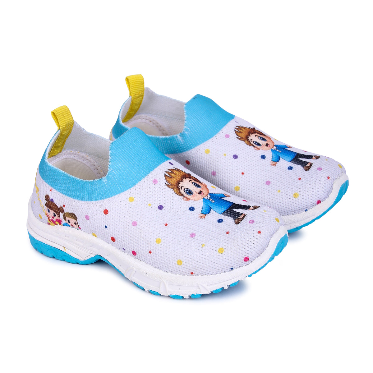 Myau Stretchable Knitted Upper Digital Printed Breathable Sweat Absorbent Fabric Sport Shoes for Boys