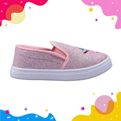 Myau Girls' Glitter Unicorn Slip-On Shoes,Casual Sneakers for 3-8 Years
