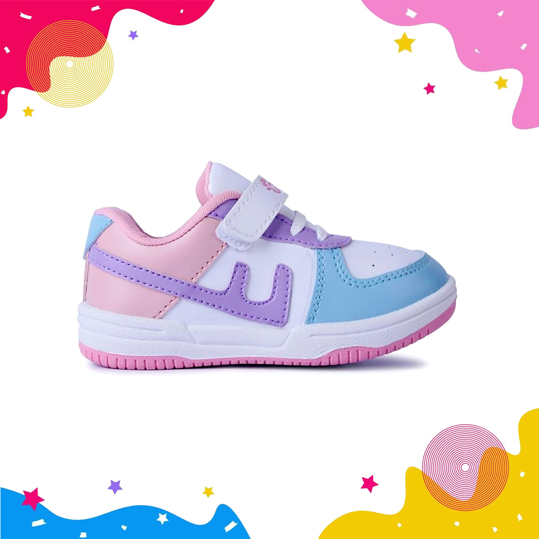Myau Kids Sneakers, Colourful Design, Lightweight, Durable for Everyday Wear 3 to 8 Years Kids