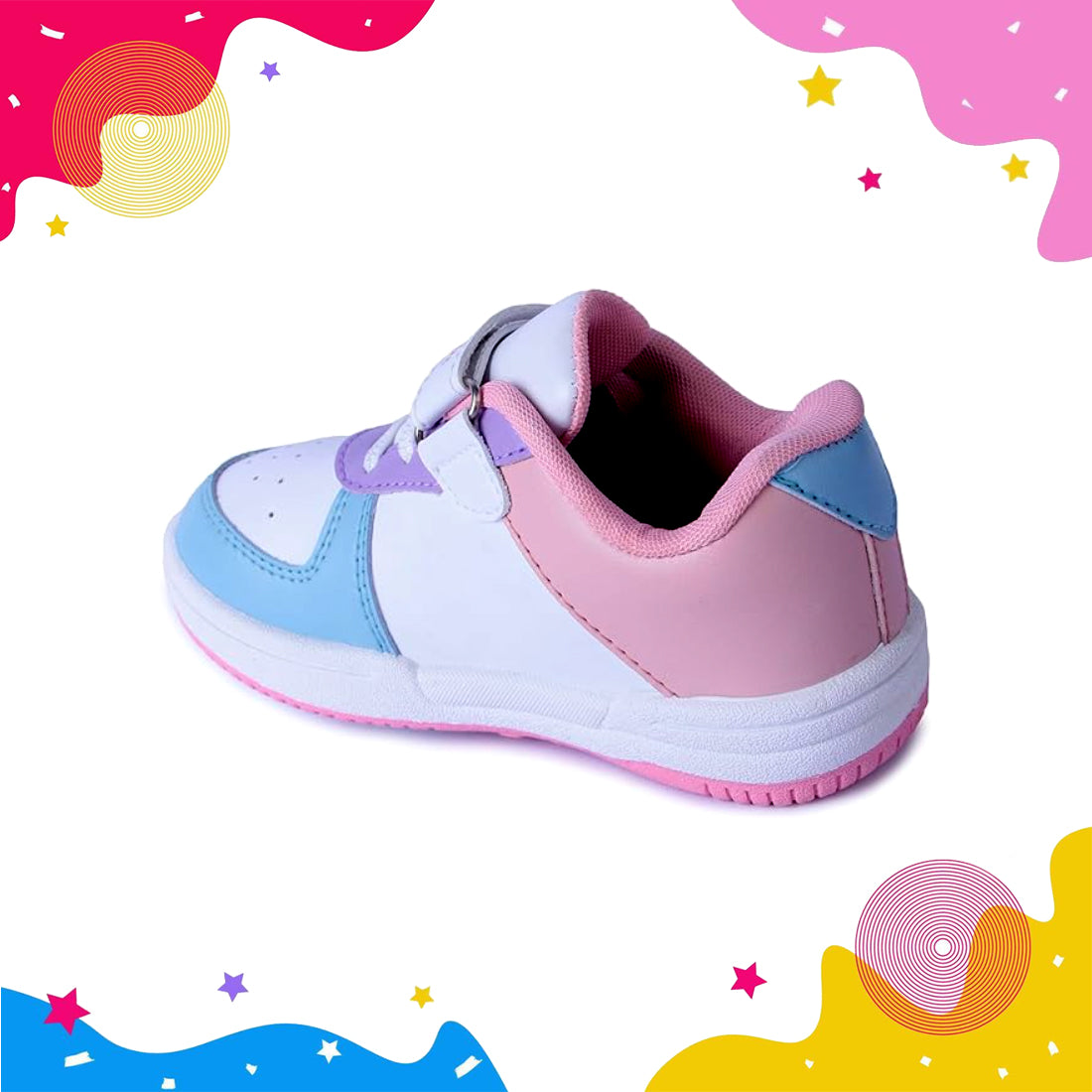 Myau Kids Sneakers, Colourful Design, Lightweight, Durable for Everyday Wear 3 to 8 Years Kids