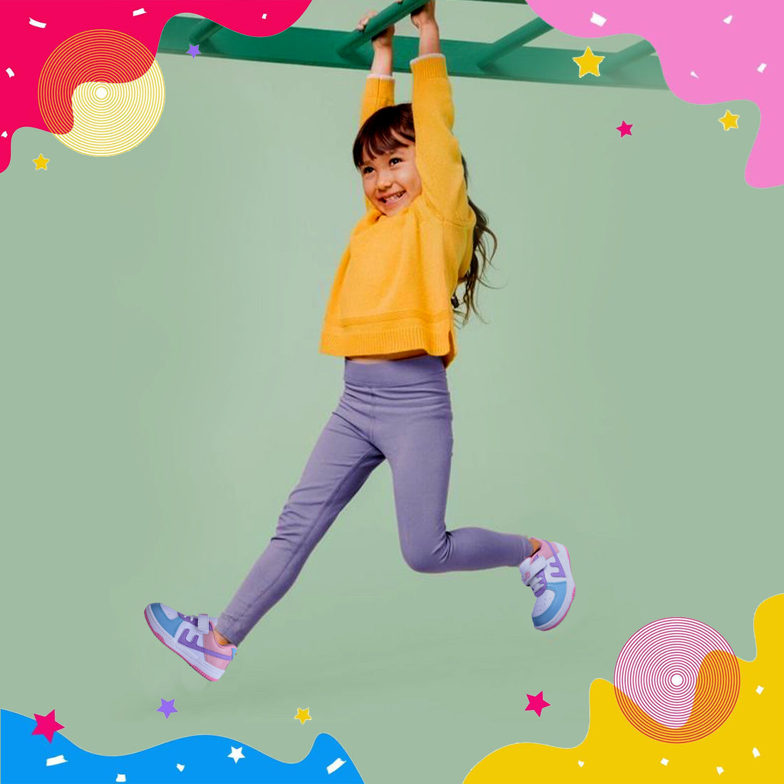 Myau Kids Sneakers, Colourful Design, Lightweight, Durable for Everyday Wear 3 to 8 Years Kids