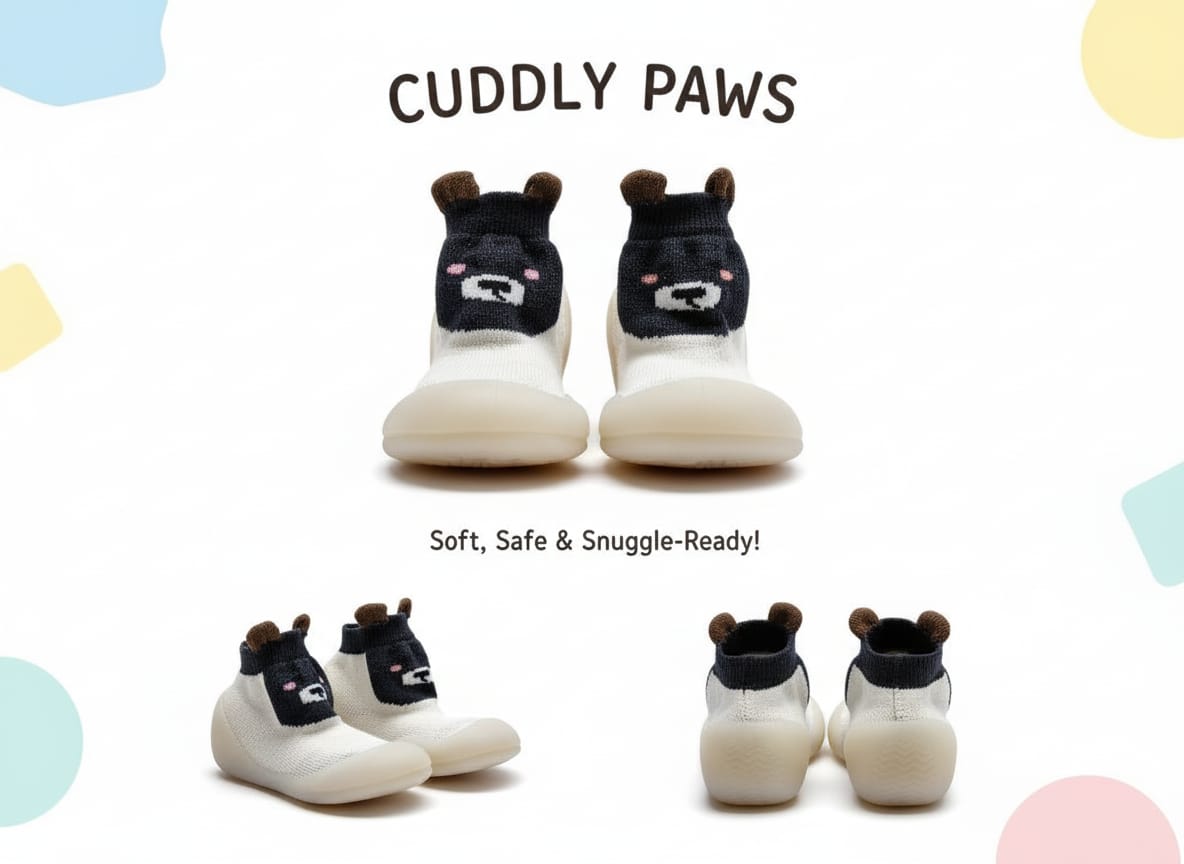 Myau Joy 3 White Bear Running Shoes For Boys & Girls