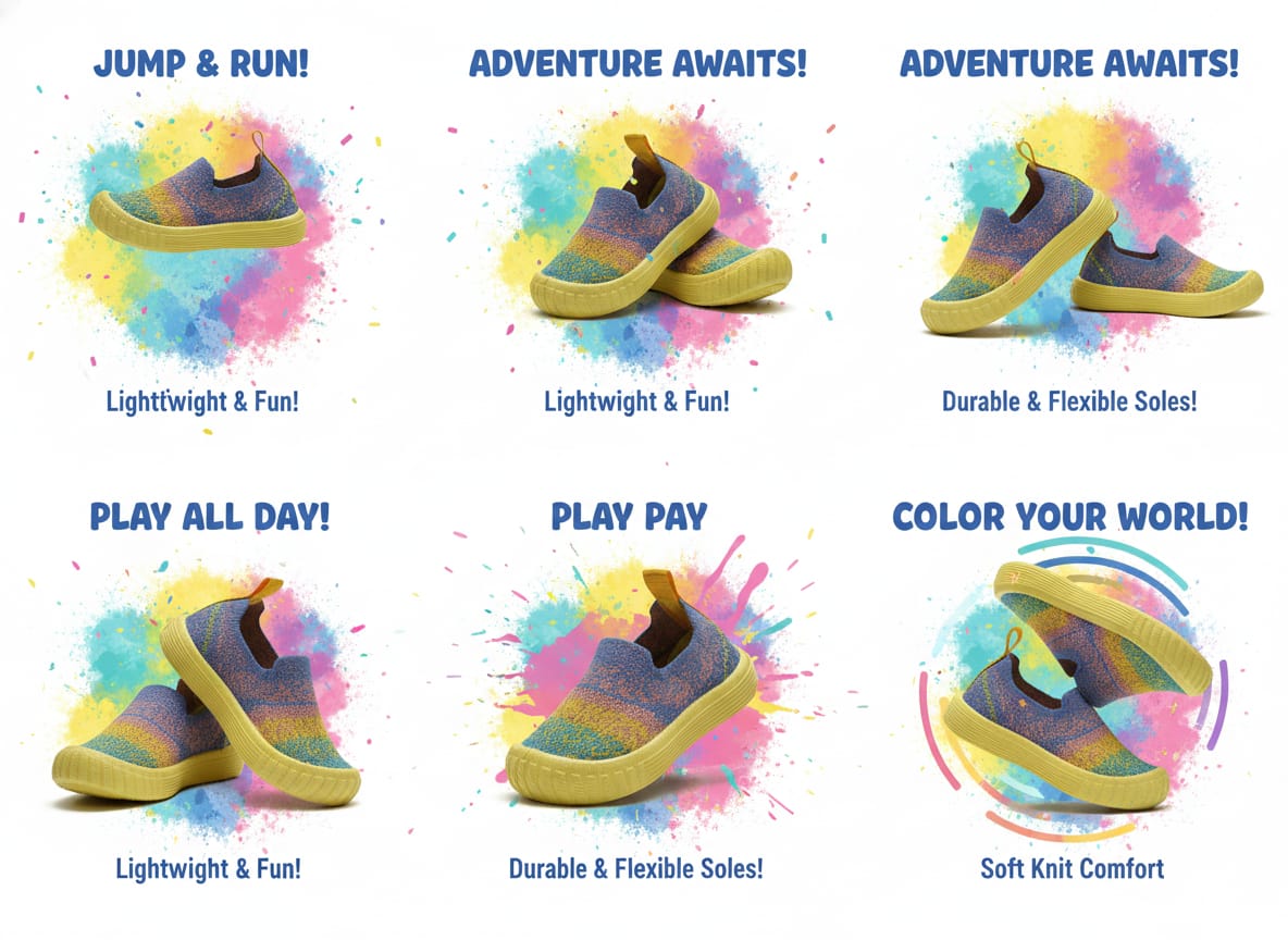 Myau Kids Shoes Mosaic – Seamless Knitted Design for Maximum Comfort