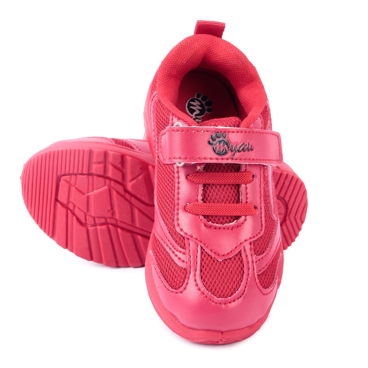 Myau Kids Sneakers, Red color Design, Lightweight, Durable for Everyday Wear 2.5 to 5 Years Kids