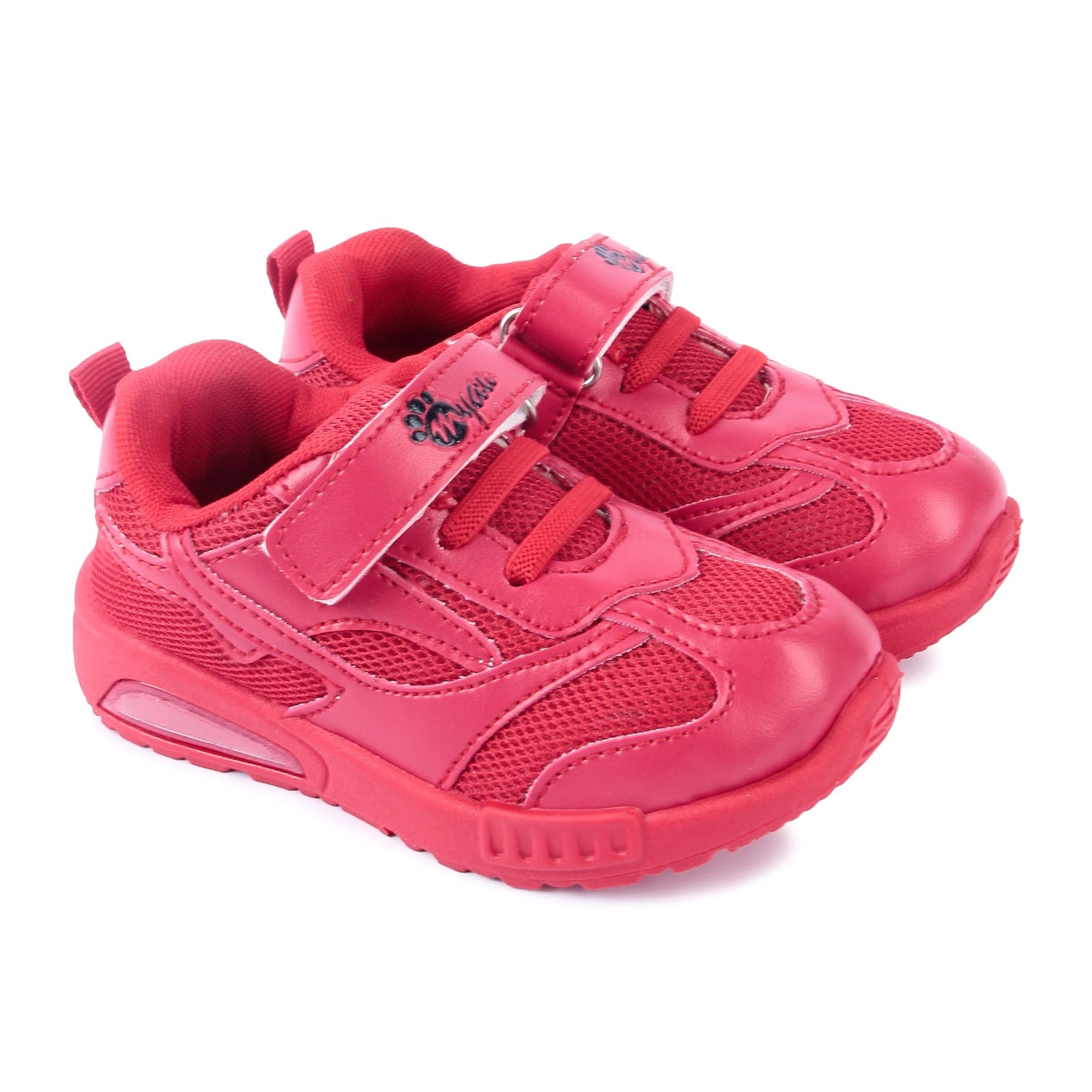 Myau Kids Sneakers, Red color Design, Lightweight, Durable for Everyday Wear 2.5 to 5 Years Kids
